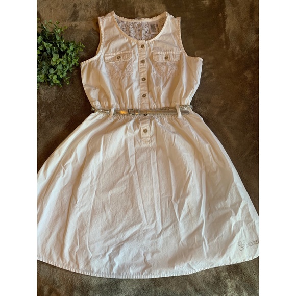 macys guess white dress